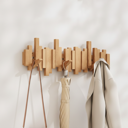 Wooden Piano Keys Clothes Rack Wall Hanging