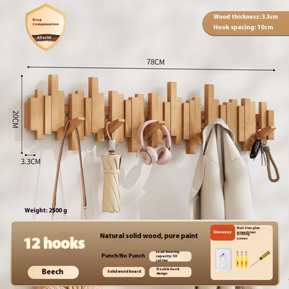 Wooden Piano Keys Clothes Rack Wall Hanging
